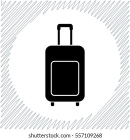 Travelig bag vector icon - black  illustration