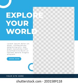 Traveling adventure feed design social media post template