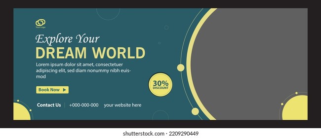 traveling agency web banner or social media template