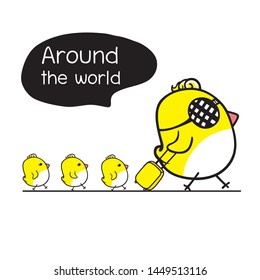 Traveling around the world of chicken cartoons.