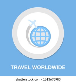 Traveling Around The World Icon. Travel World Icon- Travel World Isolated, Travel Globe Illustration - Vector Globe