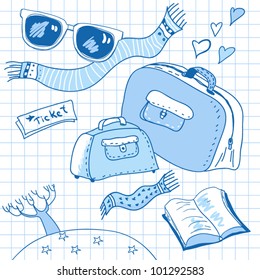 traveling background vector set