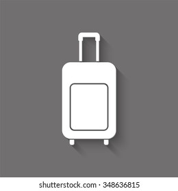 traveling bag vector icon with shadow