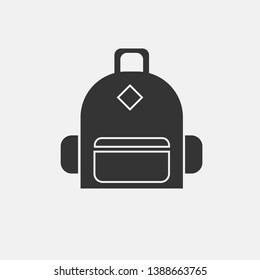 Traveling bag vector icon solid grey