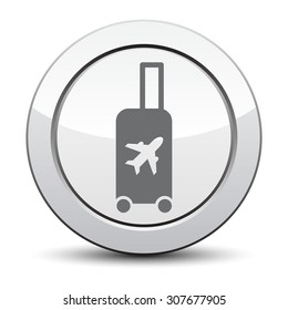 Traveling bag - Vector illustration isolated,  silver button.