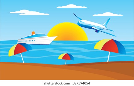 traveling in a beach