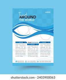 Traveling brochure flyer design, Leaflet presentation, book cover templates, layout in A4 size