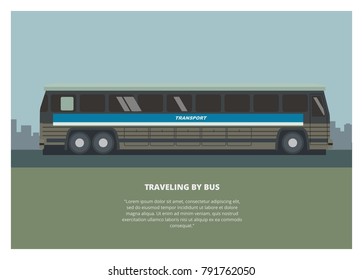 traveling by bus, side view