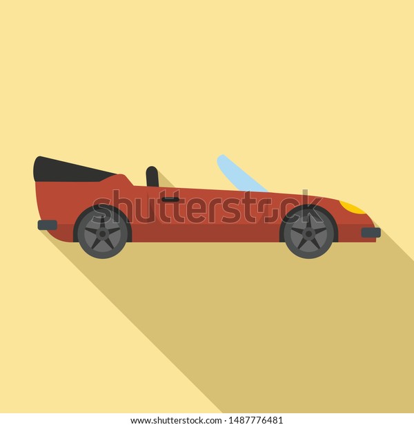 Traveling cabriolet icon. Flat\
illustration of traveling cabriolet vector icon for web\
design