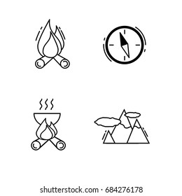 Traveling and camping icons for Web and Mobile App. Vector illustration