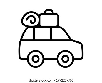 traveling car single isolated icon with outline style