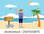 Traveling concept. Colored flat vector illustration isolated.