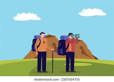 Traveling concept. Colored flat vector illustration isolated.