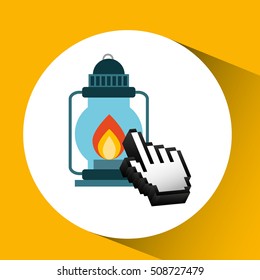 traveling concept, technology lantern retro design, vector illustration  graphic 