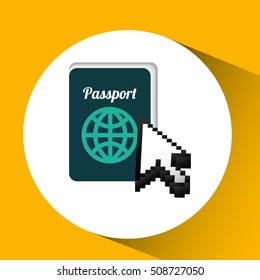 traveling concept, technology passport design, vector illustration  graphic 