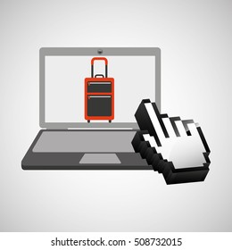 traveling concept, technology suitcase design, vector illustration  graphic 