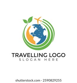 Traveling Creative vector templates abstract typography colorful logo design