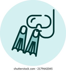 Traveling dive, illustration, vector on a white background.