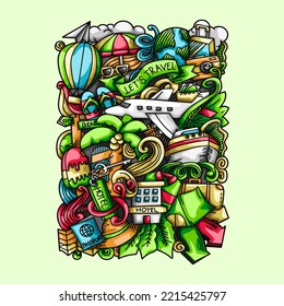 Ilustraciones de diseño de la colección de elementos de doodle de viaje