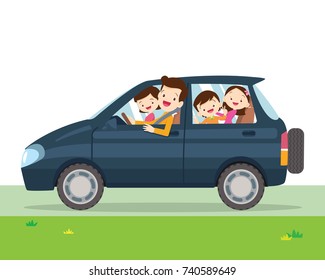 22,180 Family Traveling In A Car Stock Vectors, Images & Vector Art ...