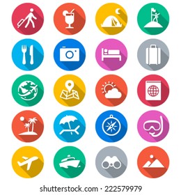 Traveling flat color icons