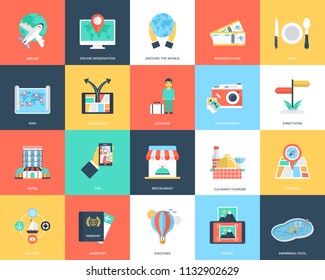 
Traveling Flat Icon Set 

