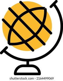 Traveling globus, illustration, vector on a white background.