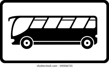 traveling icon with black isolated bus silhouette