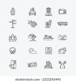 Traveling Icon Set Collection, Simple Editable Design, and Simple Illustration Elements