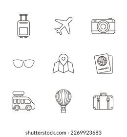 Traveling icon set vector design templates on white background