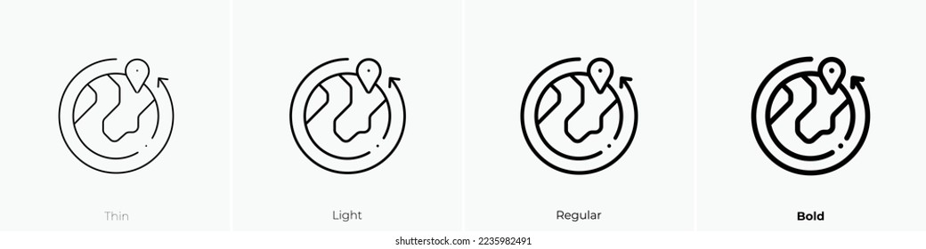 traveling icon. Thin, Light Regular And Bold style design isolated on white background