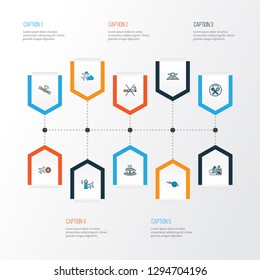 Traveling icons colored line set with no smoking, registration board, plane highway and other close elements. Isolated vector illustration traveling icons.