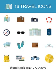 Traveling Icons  for Web and Mobile App .Isolated on white background. Vector flat illustration