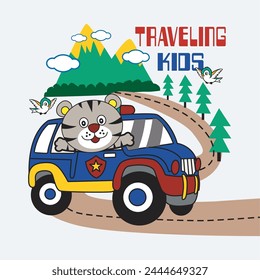 traveling kids design cartoon vector illustration for print