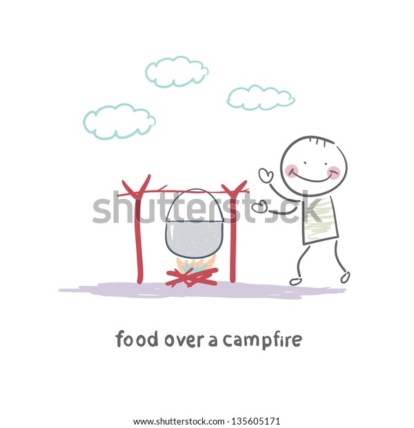 Traveling Kitchen Stock Vector Royalty Free 135605171