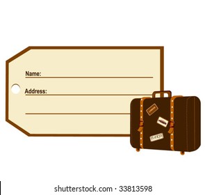 traveling lable and suitcase in vector