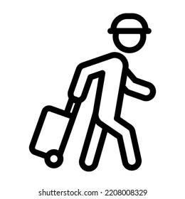 traveling line icon illustration vector graphic