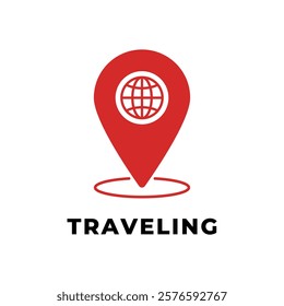 traveling logo design concept idea with globe icon