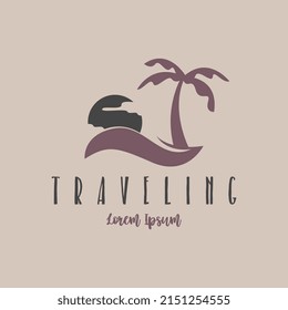 Traveling Logo Design Concept Vector. Vacation Logo Design Template
