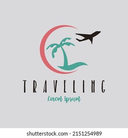 Traveling Logo Design Concept Vector. Vacation Logo Design Template