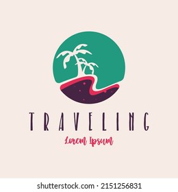 Traveling Logo Design Concept Vector. Vacation Logo Design Template
