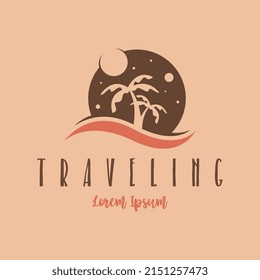 Vector de diseño de logotipo de viaje. Plantilla de diseño de logotipo de vacaciones