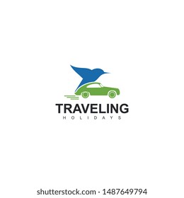 traveling logo template design vector