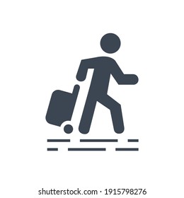 Traveling man icon. Travel around the world icon.