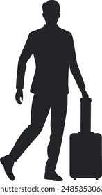 traveling man silhouette vector design