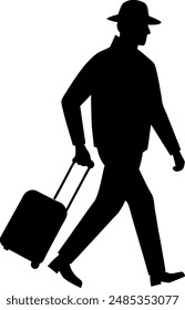 traveling man silhouette vector design