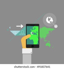 Traveling map infographics  concept. Vector illustration.