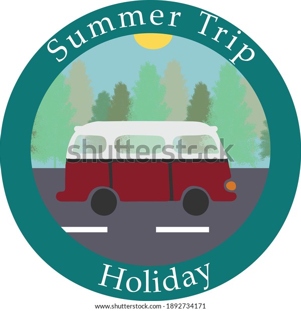 Traveling with Mini Van to the Wood, Trees, Road,\
Summer Trip, Holiday