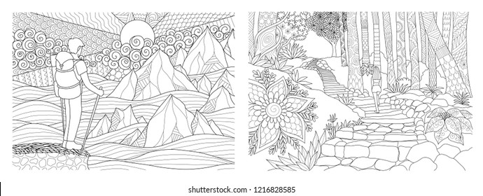 Nature Adult Coloring High Res Stock Images Shutterstock