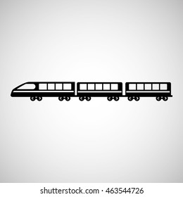 traveling on train transportation icon, vector illustration